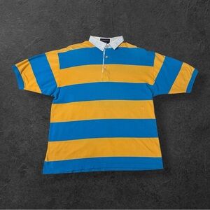 GANT Men's Polo with Blue and Yellow Stripes